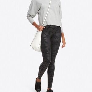 SPANX Faux Leather Camo Leggings